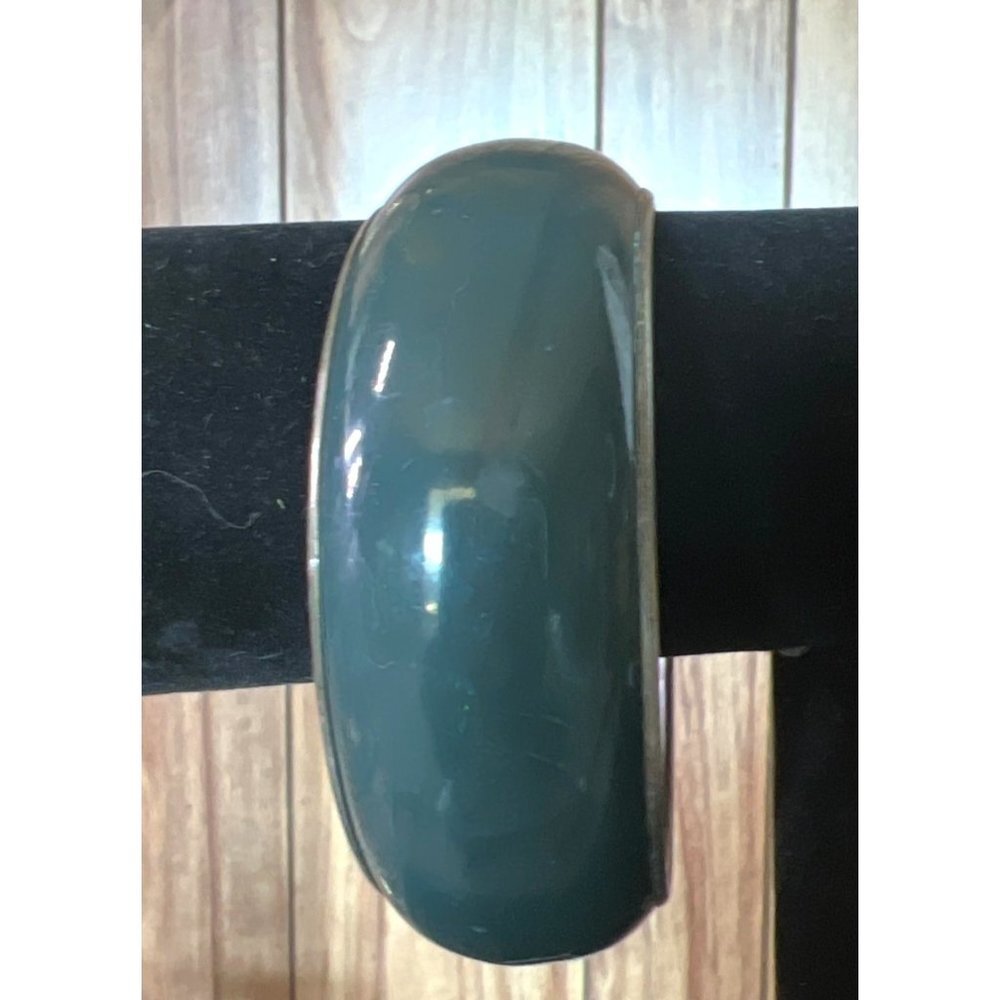 Hunter Green Vintage Enamel Metal Bracelet
